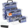 Lifewit Trading Card Storage, Index Card Holder, Reinforced Latch Box with 8 Adjustable Dividers, Writable Labels, Stackable Case Fit for MTG Sports Cards up to 900 Unsleeve(180 with Toploader), 2 PCS(6)