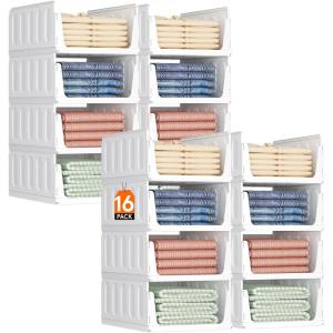 Lifewit 6 Pack Stackable Closet Organizers and Storage Basket for Clothes, Plastic Sweater Storage Bins for Wardrobe, Multifunctional Pants Organizer for RV, Pantry, Kitchen, Dorm, 32 cm/12.6 inch(L)(16)
