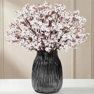 Lifewit Baby’s Breath Artificial Flowers, Silk Gypsophila Faux Floral Stems for Wedding Bouquets, Home Decor, Centerpieces, DIY Arrangements, Farmhouse & Party Decorations (Beige Brown, 6 Bundles)(White)