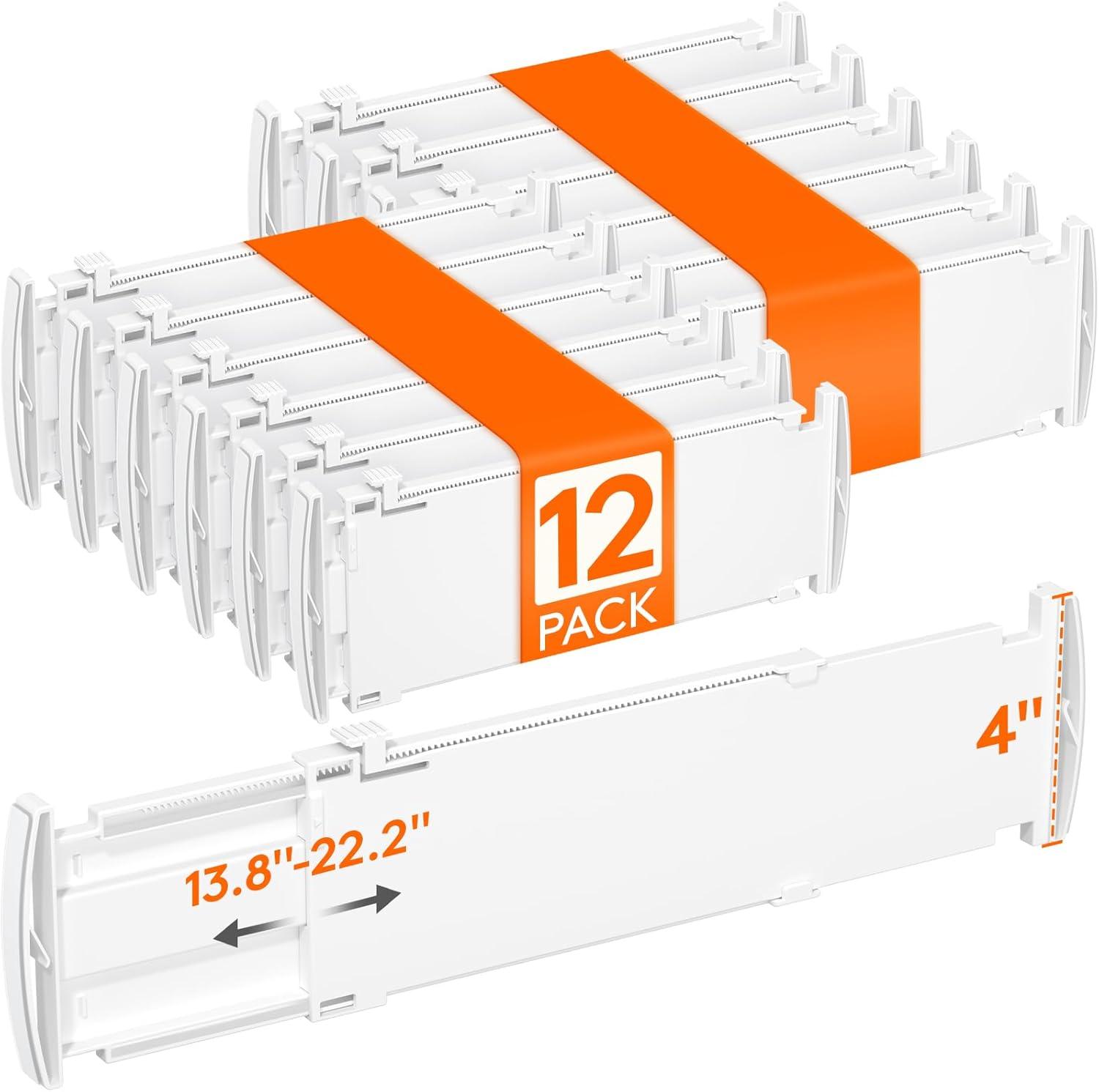 image:imageLifewit 5 Tall 4 Pack Drawer Dividers 3047cm115185 Expandable Drawer Divider for Clothes Adjustable Dresser Drawer Organizers Drawers Separators for DresserBathroomClosetKitchen White12