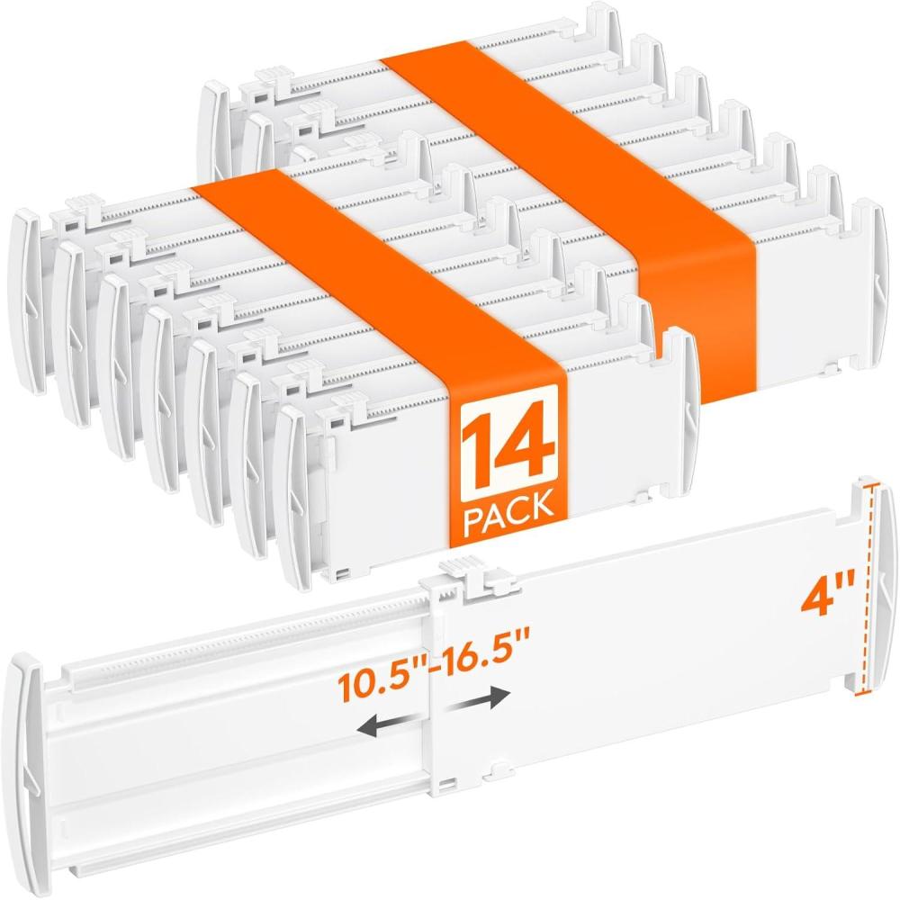 image:imageLifewit 5 Tall 4 Pack Drawer Dividers 3047cm115185 Expandable Drawer Divider for Clothes Adjustable Dresser Drawer Organizers Drawers Separators for DresserBathroomClosetKitchen White14
