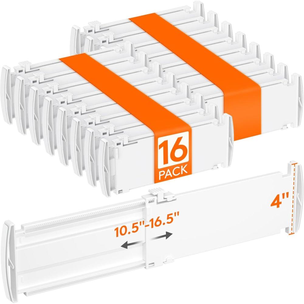 image:imageLifewit 5 Tall 4 Pack Drawer Dividers 3047cm115185 Expandable Drawer Divider for Clothes Adjustable Dresser Drawer Organizers Drawers Separators for DresserBathroomClosetKitchen White16