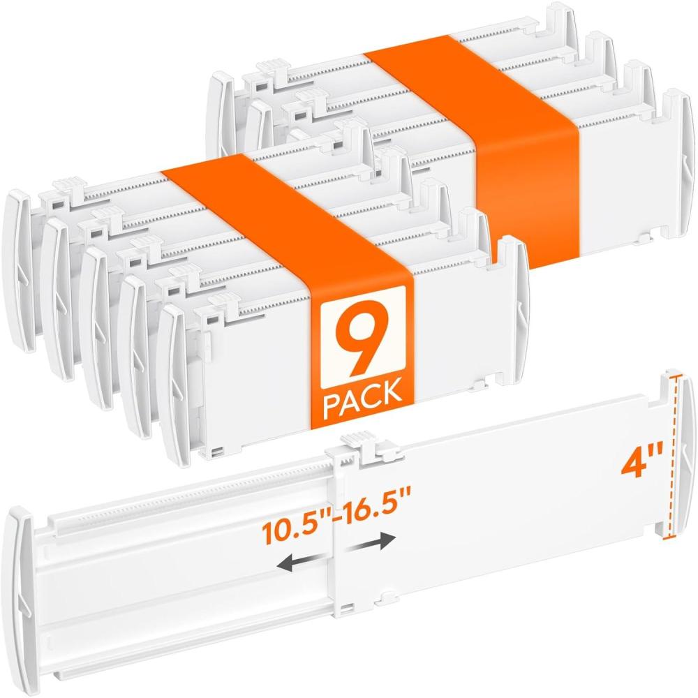 image:imageLifewit 5 Tall 4 Pack Drawer Dividers 3047cm115185 Expandable Drawer Divider for Clothes Adjustable Dresser Drawer Organizers Drawers Separators for DresserBathroomClosetKitchen White9
