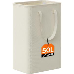 Lifewit Small Narrow Hamper with Handle,50L White