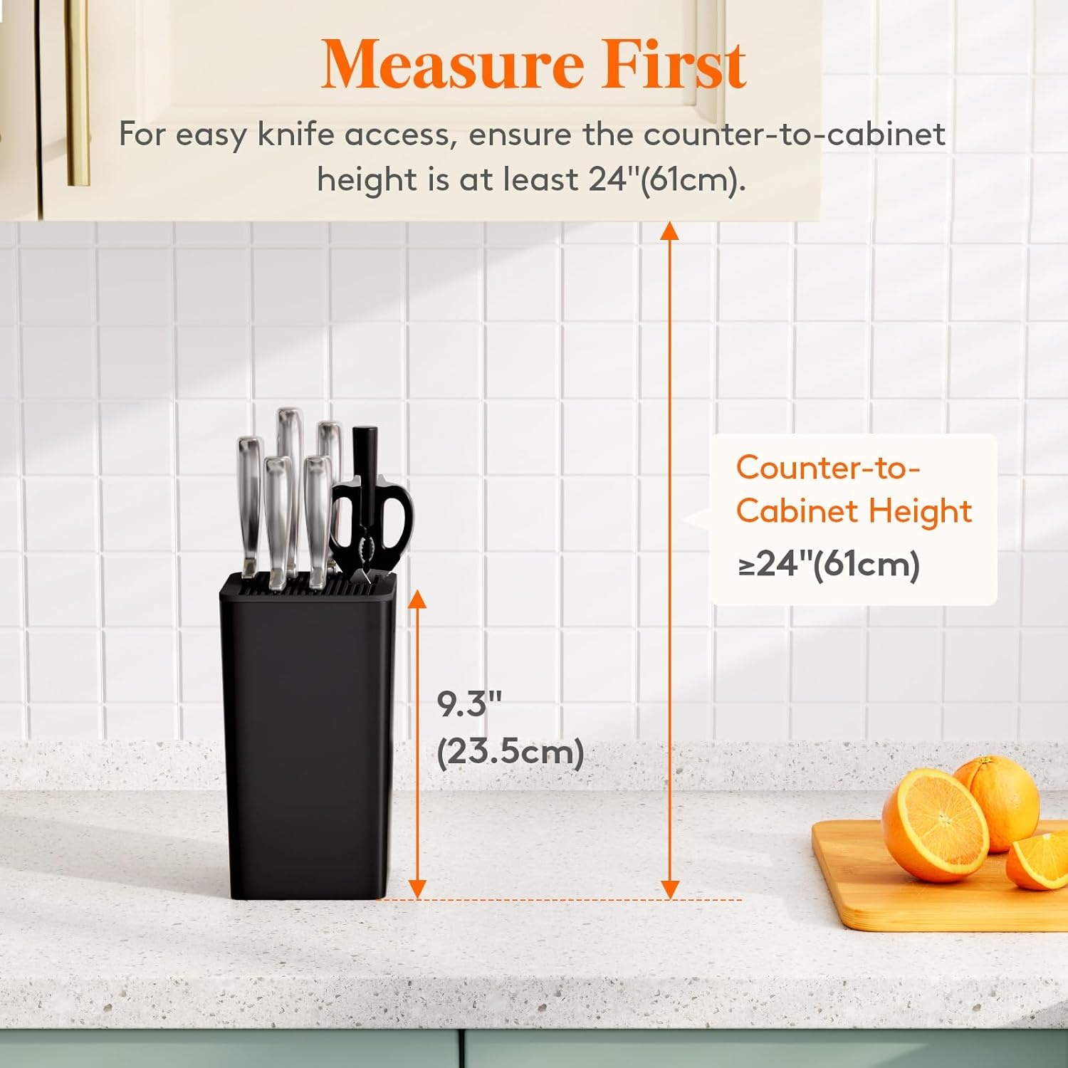 image:imageLifewit Knife Block without Knives Large Plastic Universal Knife Block Holder with Detachable Slots Hold Up to 25 Knives Scissors and Sharpening Rods Kitchen Storage Organizer for Counter Black15 knives