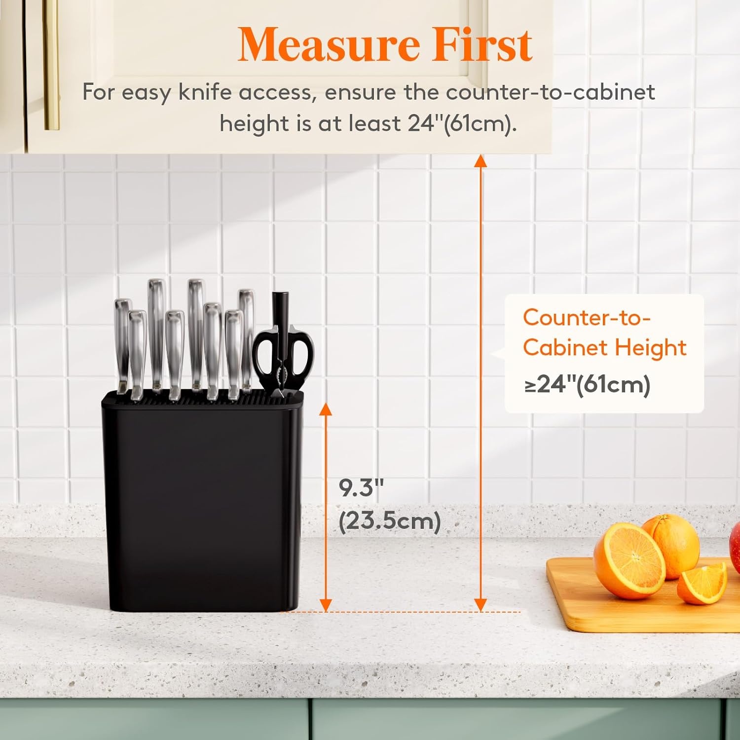 image:imageLifewit Knife Block without Knives Large Plastic Universal Knife Block Holder with Detachable Slots Hold Up to 25 Knives Scissors and Sharpening Rods Kitchen Storage Organizer for Counter Black25 knives