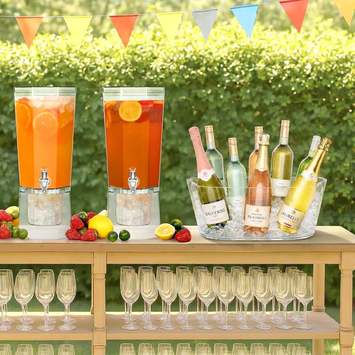 image:imageLifewit 115L Ice Bucket for Parties 2 Pcs Large Portable Drink Bucket for Cocktail Bar Champagne Cooler for BeverageWineBeer Mimosa Bar Supplies Chiller Tub with Scoop 38 x18x20cm15x7x8 inches2