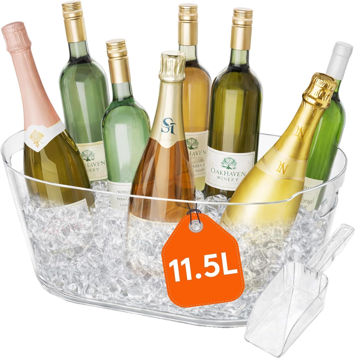 image:imageLifewit 115L Ice Bucket for Parties 2 Pcs Large Portable Drink Bucket for Cocktail Bar Champagne Cooler for BeverageWineBeer Mimosa Bar Supplies Chiller Tub with Scoop 38 x18x20cm15x7x8 inches1