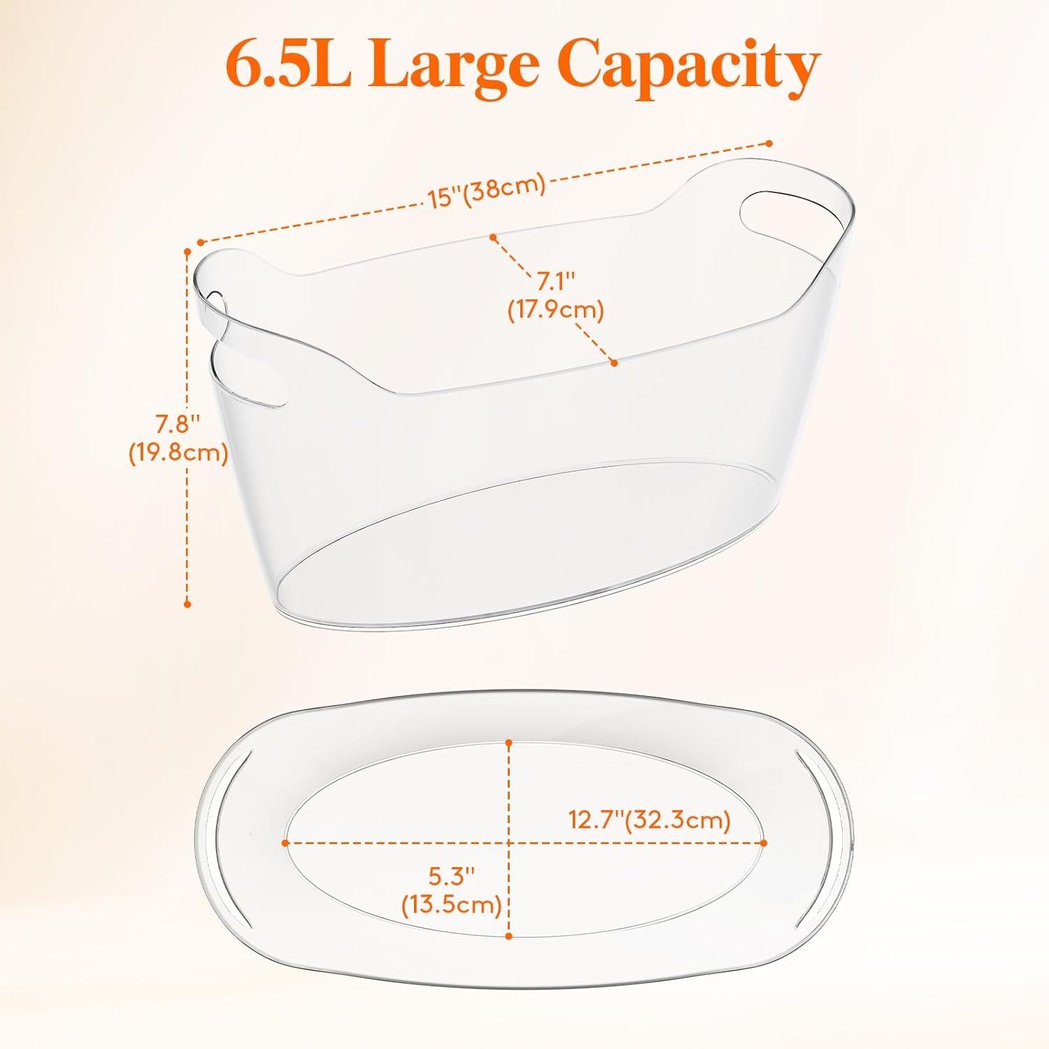 image:imageLifewit 115L Ice Bucket for Parties 2 Pcs Large Portable Drink Bucket for Cocktail Bar Champagne Cooler for BeverageWineBeer Mimosa Bar Supplies Chiller Tub with Scoop 38 x18x20cm15x7x8 inches4