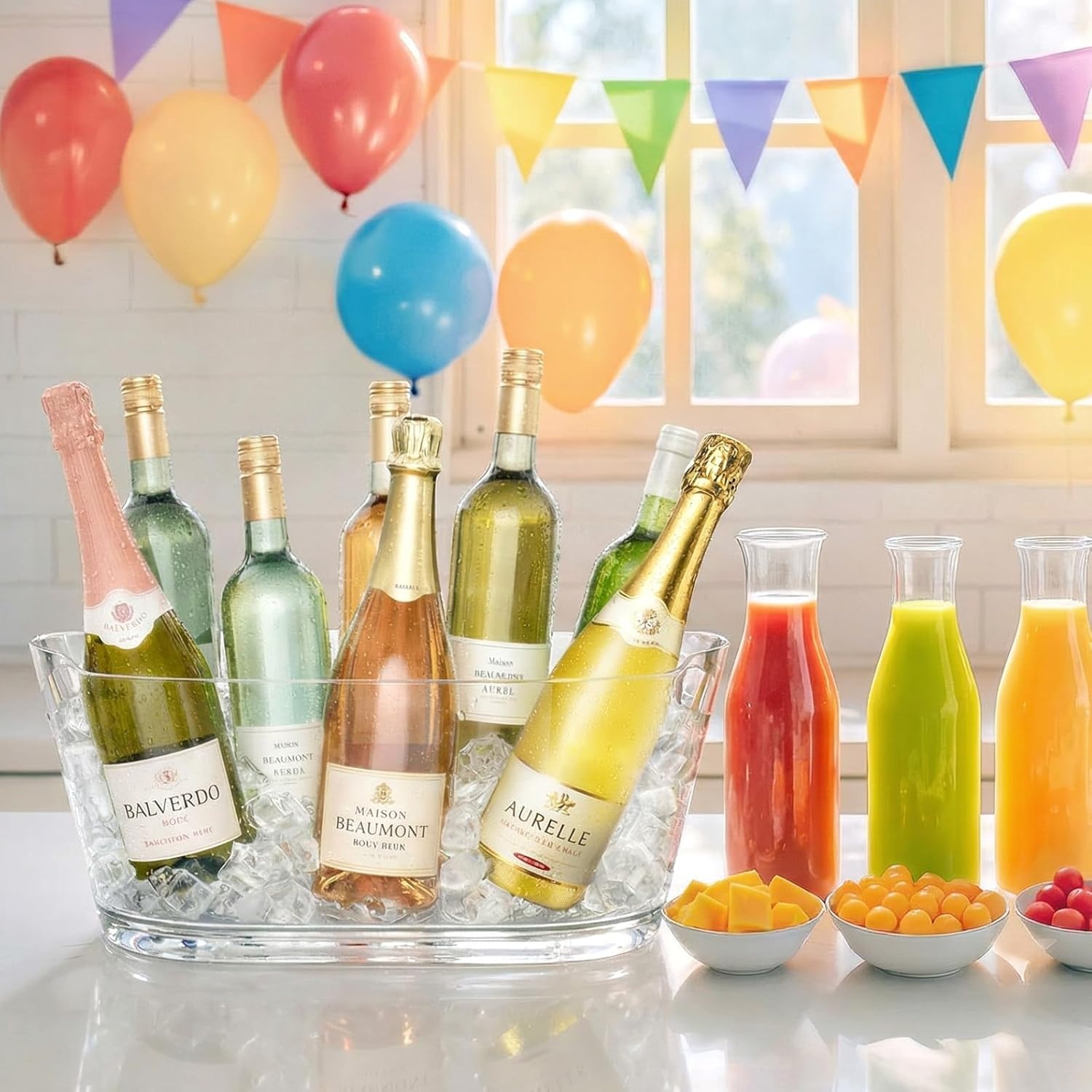 image:imageLifewit 115L Ice Bucket for Parties 2 Pcs Large Portable Drink Bucket for Cocktail Bar Champagne Cooler for BeverageWineBeer Mimosa Bar Supplies Chiller Tub with Scoop 38 x18x20cm15x7x8 inches2