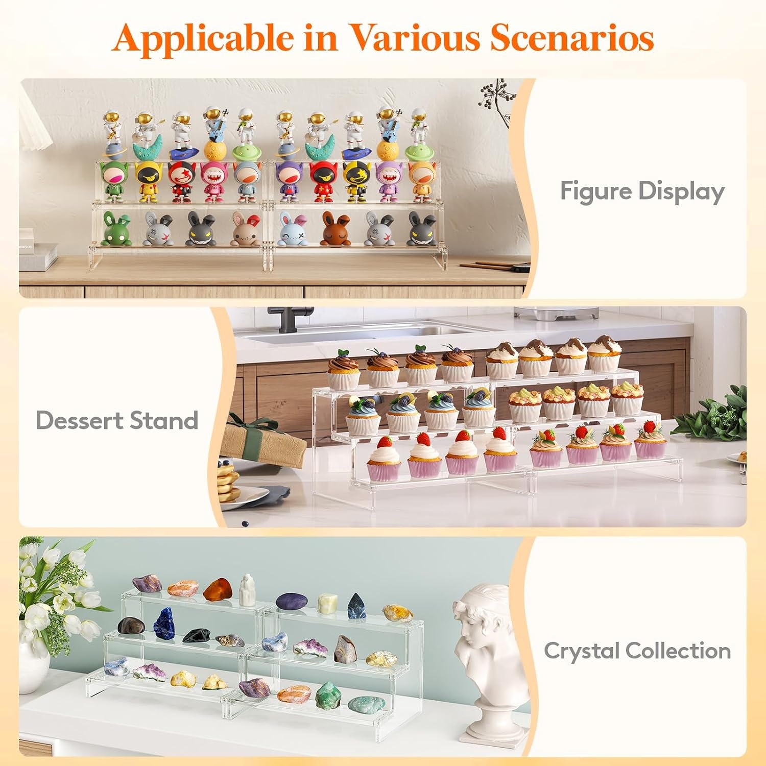 image:imageLifewit Perfume Organizer Cupcake Stand ToolFree Assembly Plastic Display Shelf for VanityRoom Dcor Bedroom Storage Organization 3 Tier 12 Inch 3 Pcs1