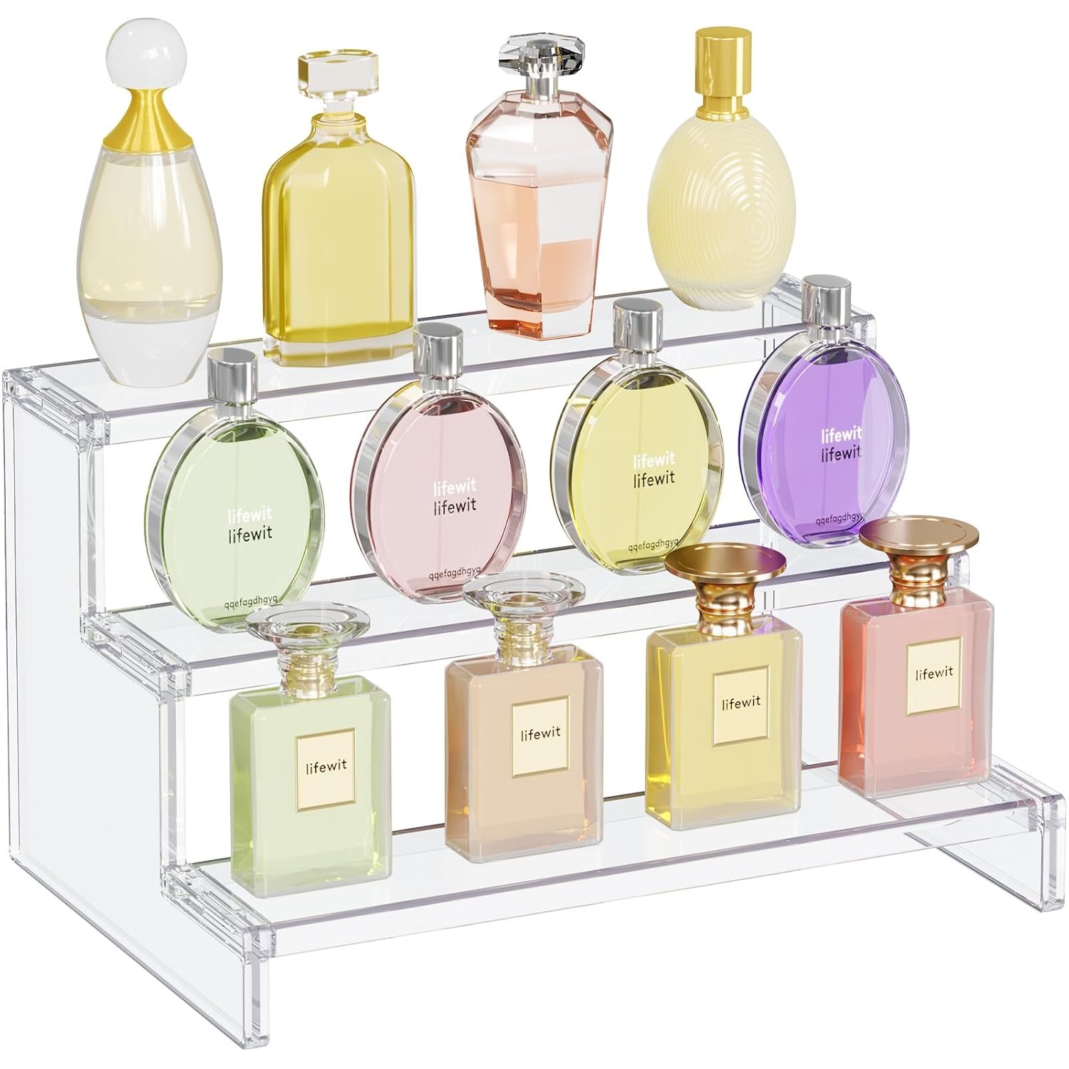 image:imageLifewit Perfume Organizer Cupcake Stand ToolFree Assembly Plastic Display Shelf for VanityRoom Dcor Bedroom Storage Organization 3 Tier 12 Inch 3 Pcs1