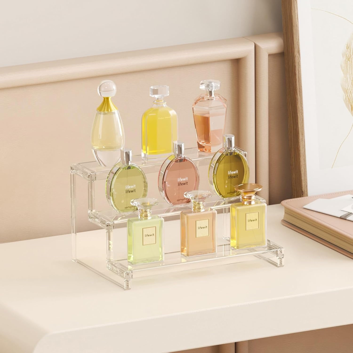 image:imageLifewit Perfume Organizer Cupcake Stand ToolFree Assembly Plastic Display Shelf for VanityRoom Dcor Bedroom Storage Organization 3 Tier 12 Inch 3 Pcs1