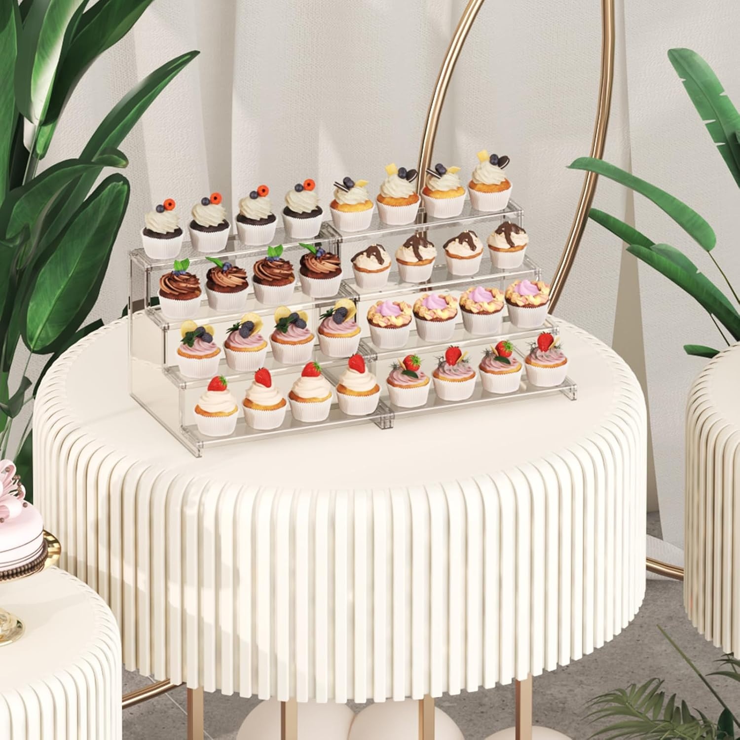 image:imageLifewit Perfume Organizer Cupcake Stand ToolFree Assembly Plastic Display Shelf for VanityRoom Dcor Bedroom Storage Organization 3 Tier 12 Inch 3 Pcs3
