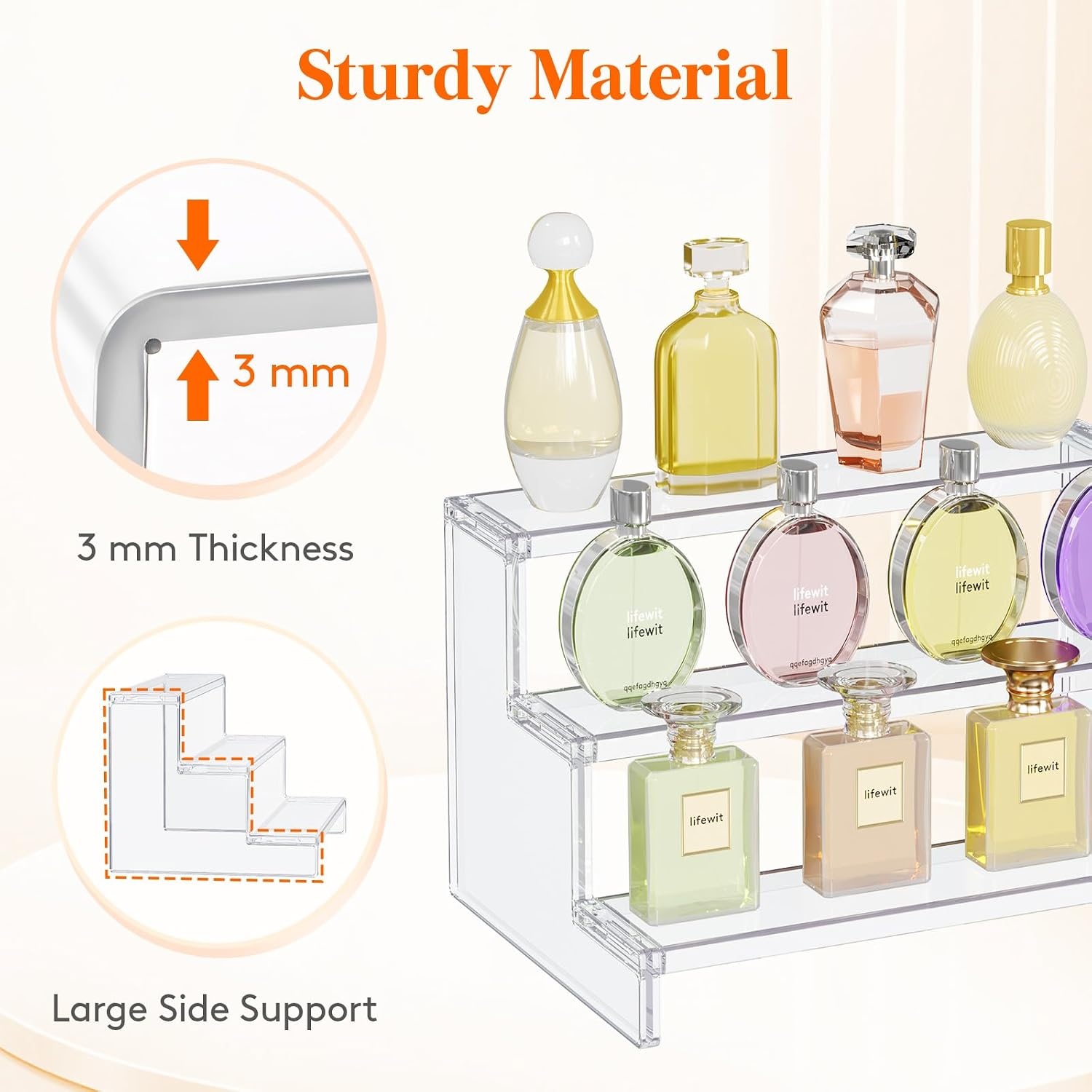 image:imageLifewit Perfume Organizer Cupcake Stand ToolFree Assembly Plastic Display Shelf for VanityRoom Dcor Bedroom Storage Organization 3 Tier 12 Inch 3 Pcs3