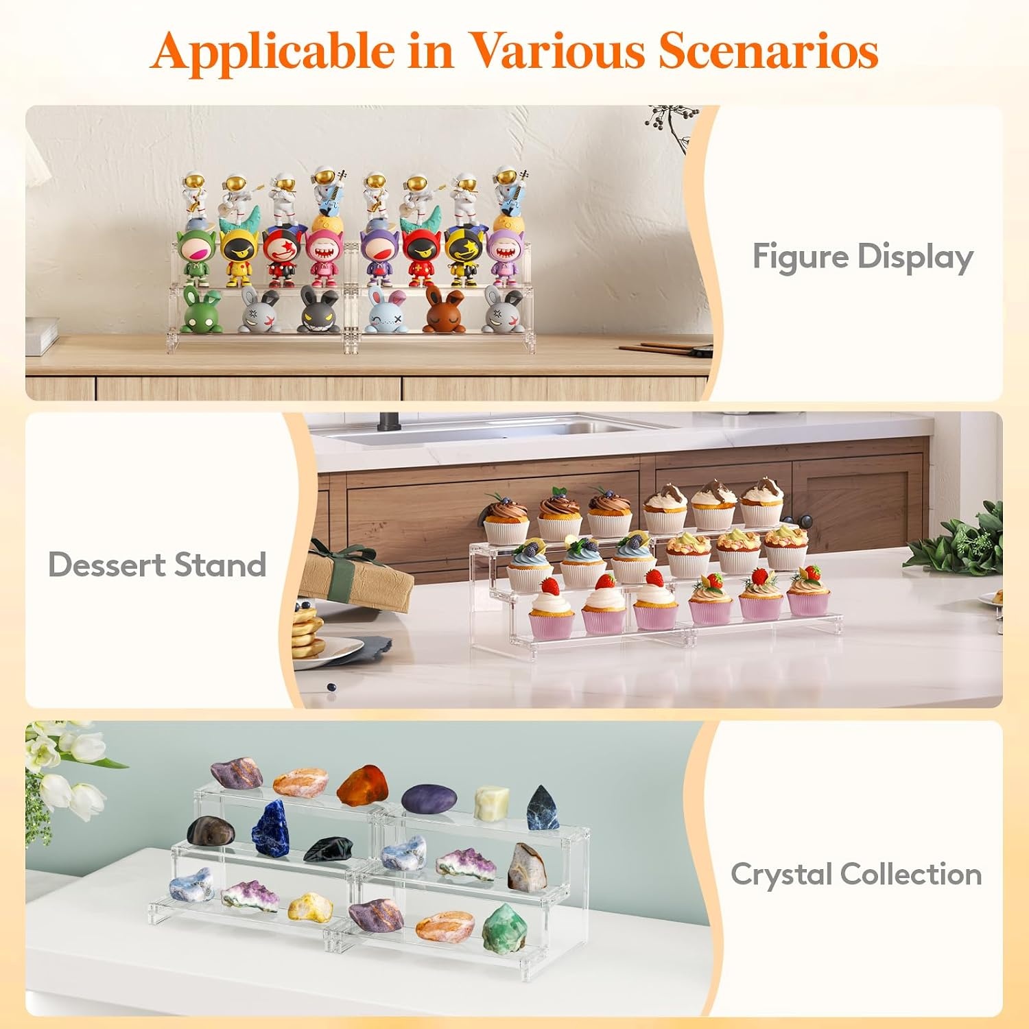 image:imageLifewit Perfume Organizer Cupcake Stand ToolFree Assembly Plastic Display Shelf for VanityRoom Dcor Bedroom Storage Organization 3 Tier 12 Inch 3 Pcs3