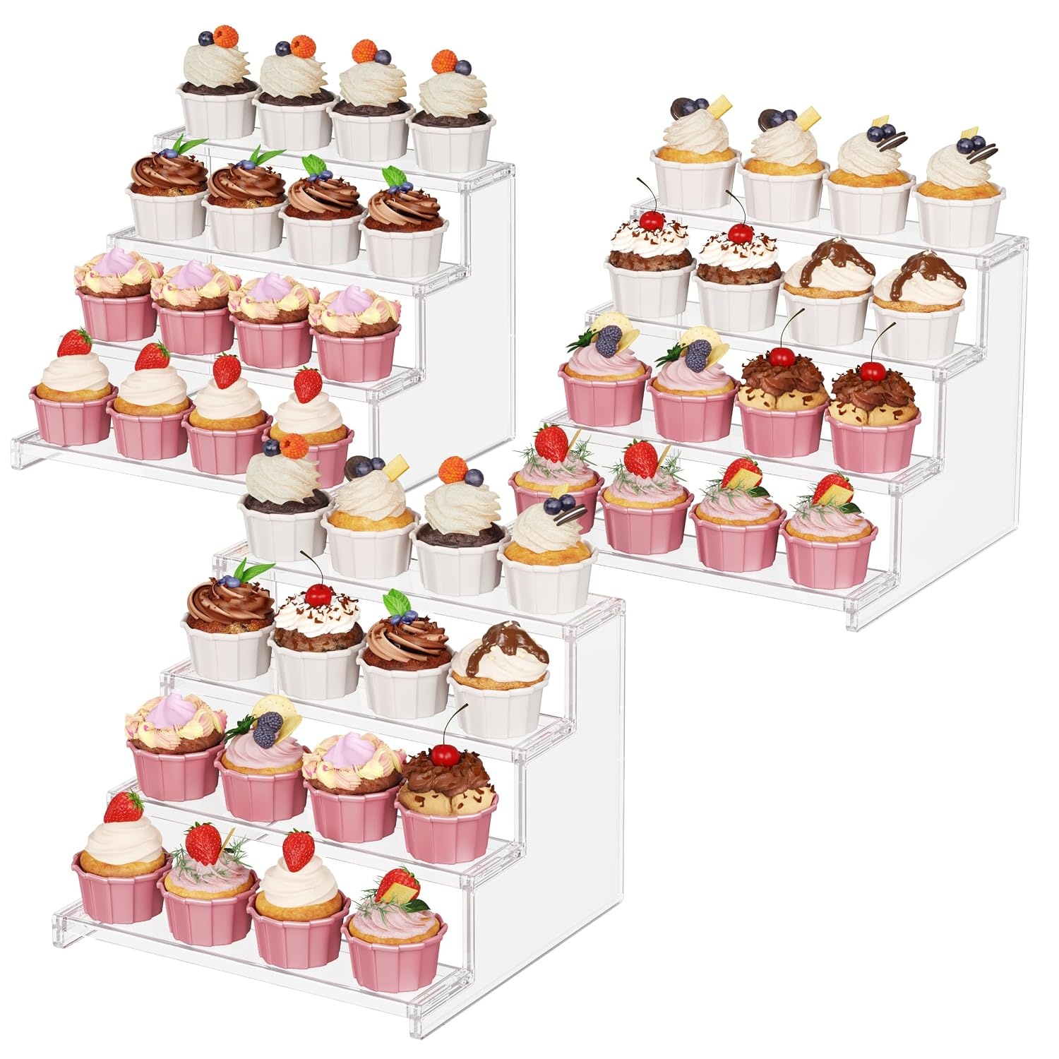 image:imageLifewit Perfume Organizer Cupcake Stand ToolFree Assembly Plastic Display Shelf for VanityRoom Dcor Bedroom Storage Organization 3 Tier 12 Inch 3 Pcs3
