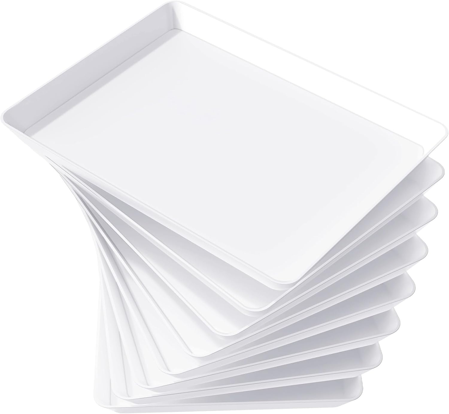 image:imageLifewit Serving Tray for Party Supplies Reusable Serving Platter for Catering Snack Fruit Charcuterie Appetizer Plastic Food Trays Hosting Essentials BPA Free White 4 Pcs8