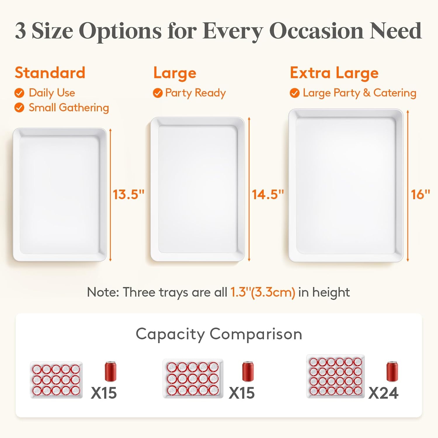 image:imageLifewit Serving Tray for Party Supplies Reusable Serving Platter for Catering Snack Fruit Charcuterie Appetizer Plastic Food Trays Hosting Essentials BPA Free White 4 Pcs8