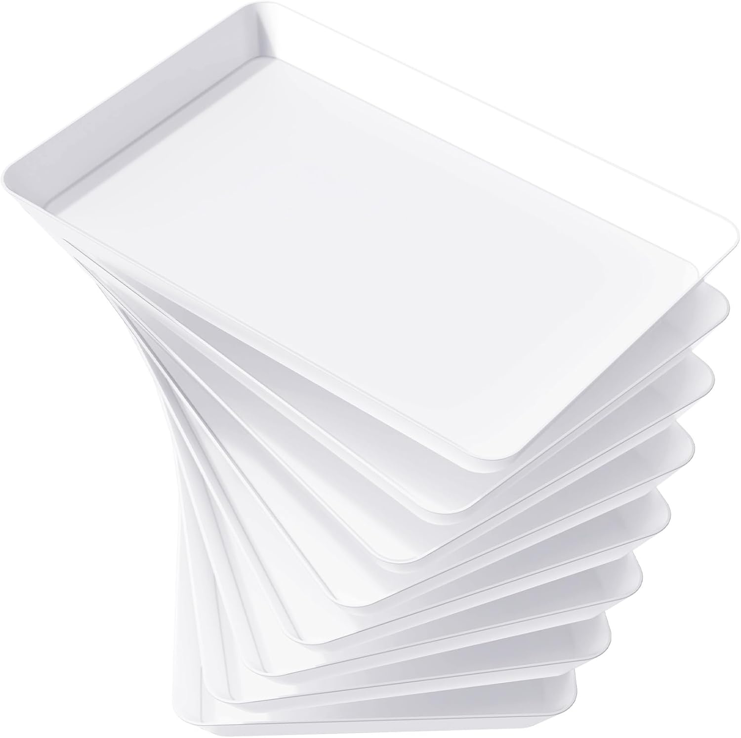 image:imageLifewit Serving Tray for Party Supplies Reusable Serving Platter for Catering Snack Fruit Charcuterie Appetizer Plastic Food Trays Hosting Essentials BPA Free White 4 Pcs8