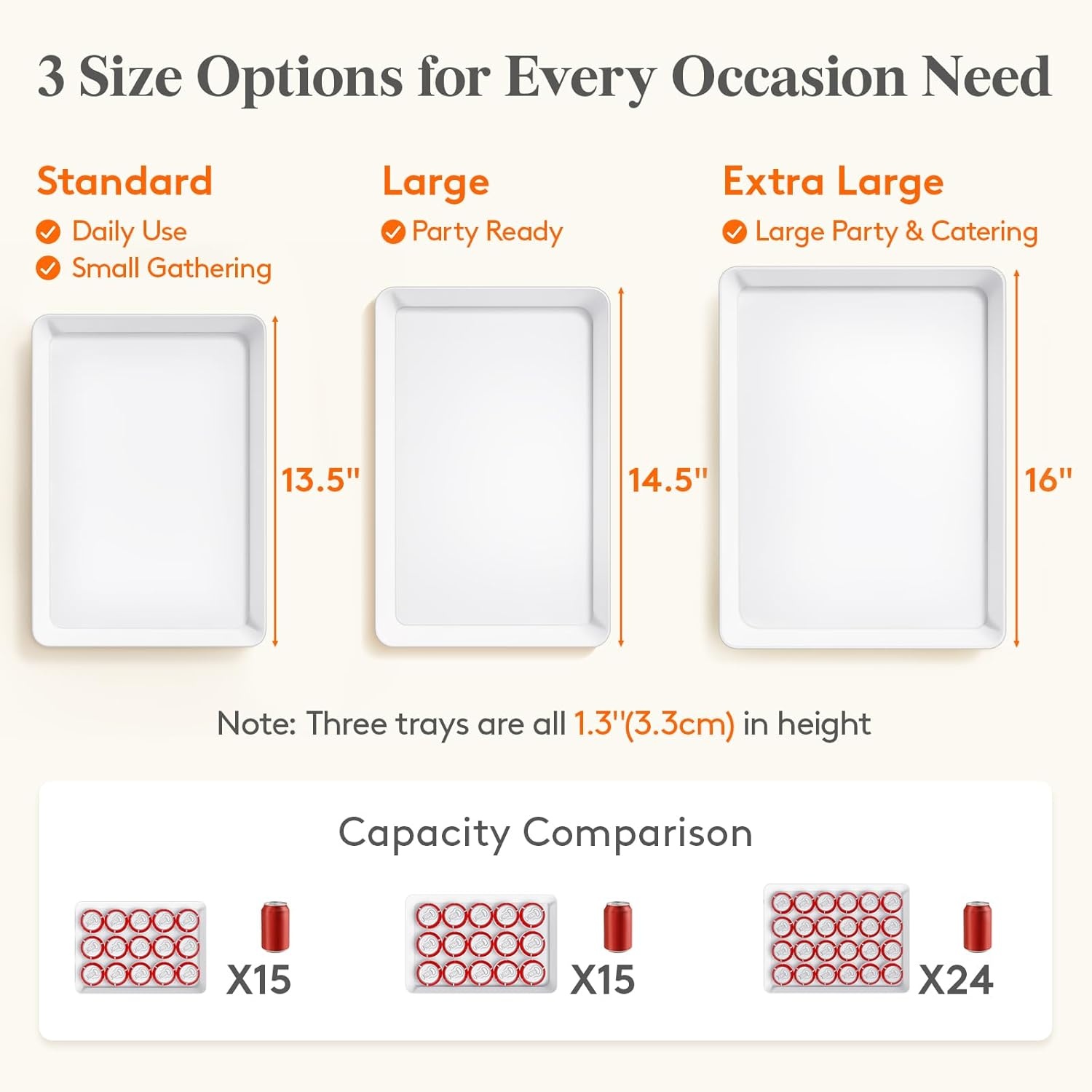 image:imageLifewit Serving Tray for Party Supplies Reusable Serving Platter for Catering Snack Fruit Charcuterie Appetizer Plastic Food Trays Hosting Essentials BPA Free White 4 Pcs6