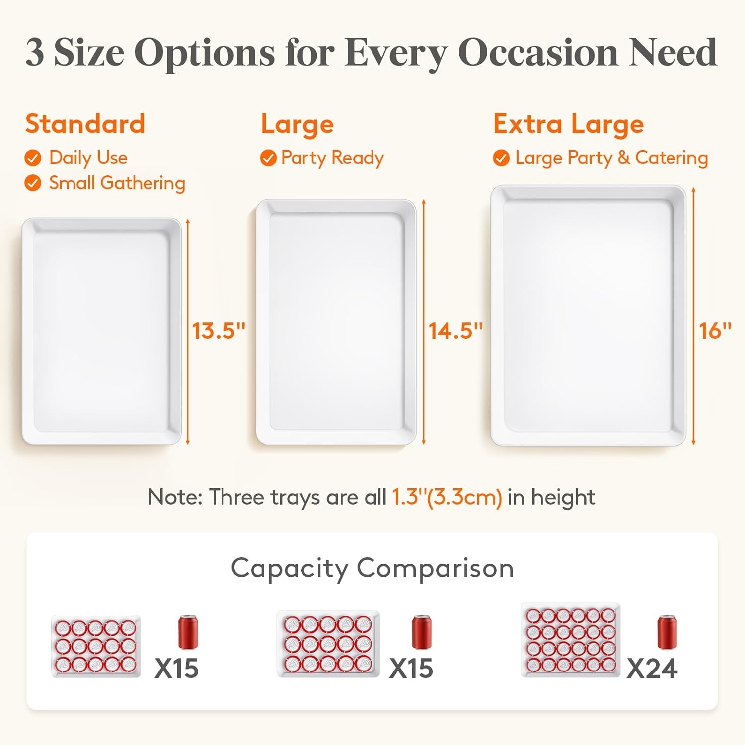 image:imageLifewit Serving Tray for Party Supplies Reusable Serving Platter for Catering Snack Fruit Charcuterie Appetizer Plastic Food Trays Hosting Essentials BPA Free White 4 Pcs8