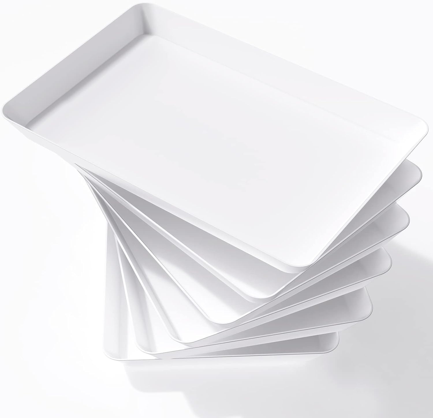 image:imageLifewit Serving Tray for Party Supplies Reusable Serving Platter for Catering Snack Fruit Charcuterie Appetizer Plastic Food Trays Hosting Essentials BPA Free White 4 Pcs6