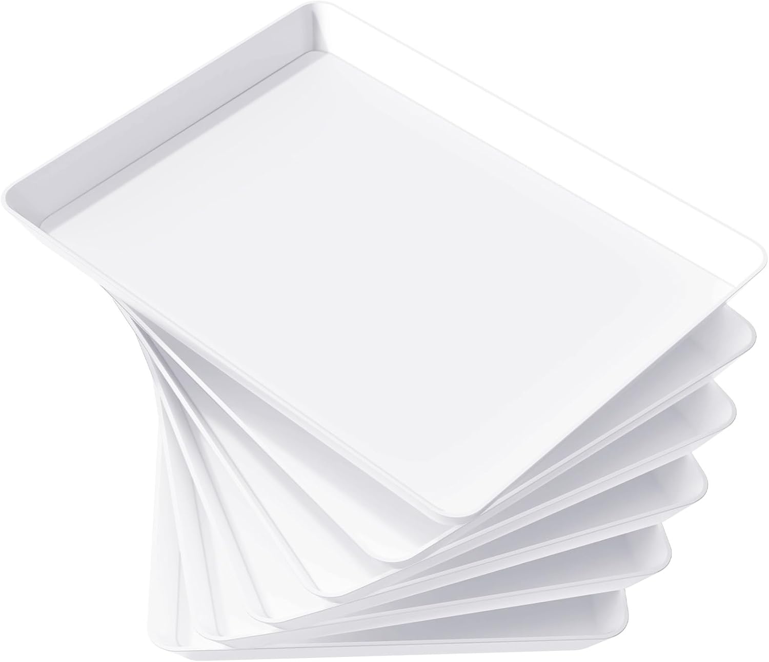 image:imageLifewit Serving Tray for Party Supplies Reusable Serving Platter for Catering Snack Fruit Charcuterie Appetizer Plastic Food Trays Hosting Essentials BPA Free White 4 Pcs6