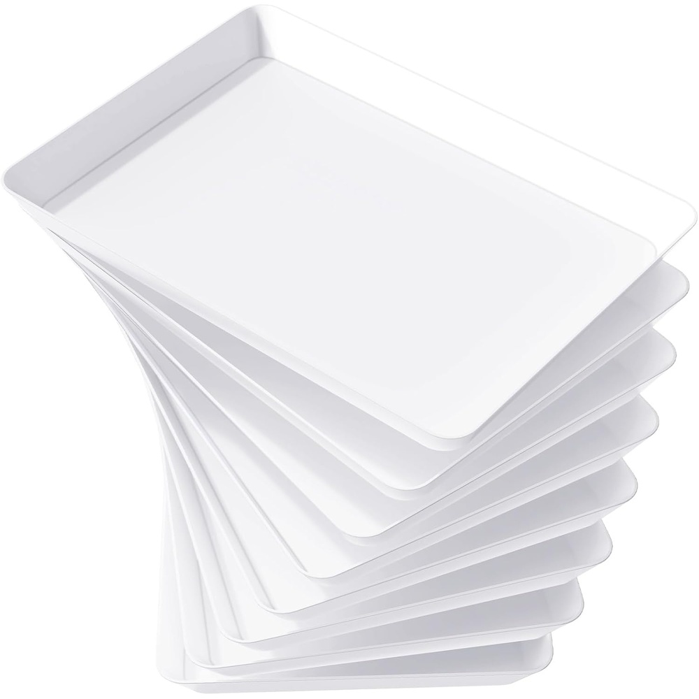 image:imageLifewit Serving Tray for Party Supplies Reusable Serving Platter for Catering Snack Fruit Charcuterie Appetizer Plastic Food Trays Hosting Essentials BPA Free White 4 Pcs8