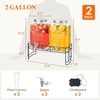 Lifewit 1 Gallon Glass Drink Dispenser for Parties, Beverage Container with Stand for Juice/Tea/Soda & Lemonade, Water Pitcher with Leakproof Spigot for Mimosa Bar, Birthday, Wedding Hosting, 2 Pcs(2 Gallon)