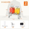 Lifewit 1 Gallon Glass Drink Dispenser for Parties, Beverage Container with Stand for Juice/Tea/Soda & Lemonade, Water Pitcher with Leakproof Spigot for Mimosa Bar, Birthday, Wedding Hosting, 2 Pcs(1 Gallon)